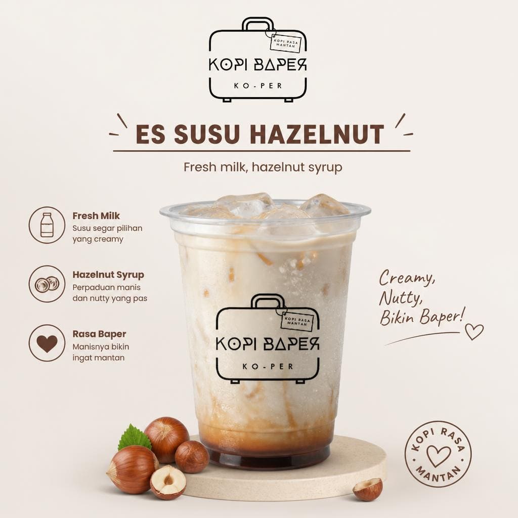 Es Susu Hazelnut Kopi Baper